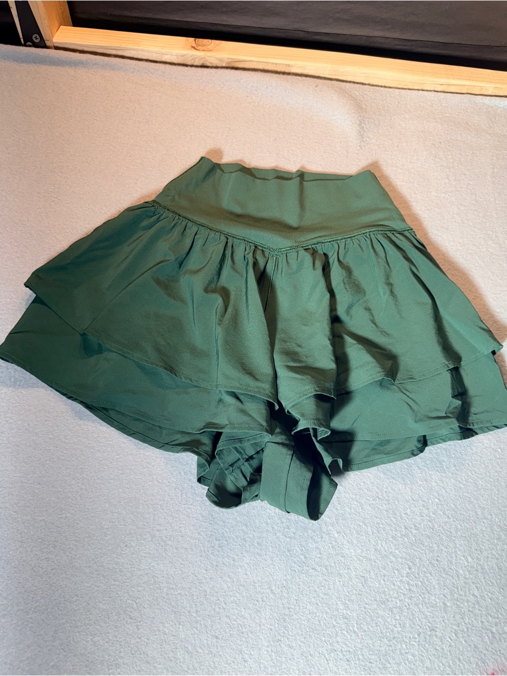 Women's Green Tiered Skater Skort